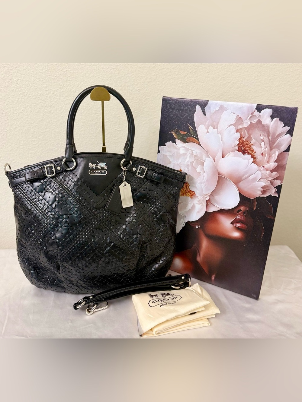 NWOT - Coach Madison Sophia Embossed Woven Satchel